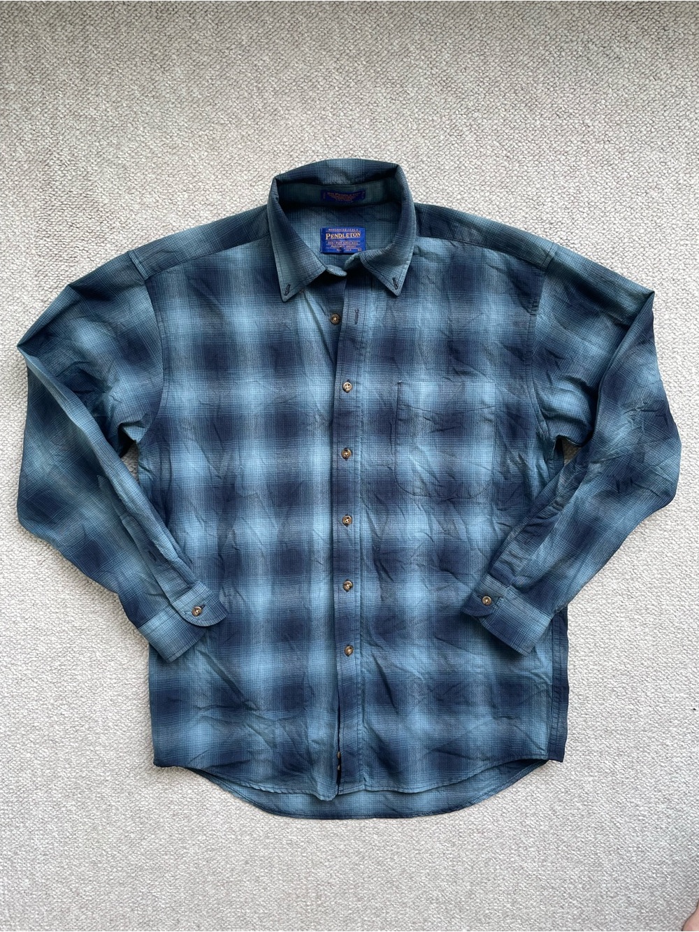 Pendleton Men’s ‘Sir Pendleton’ Button Down Shirt, 100% Merino Wool, Size XL